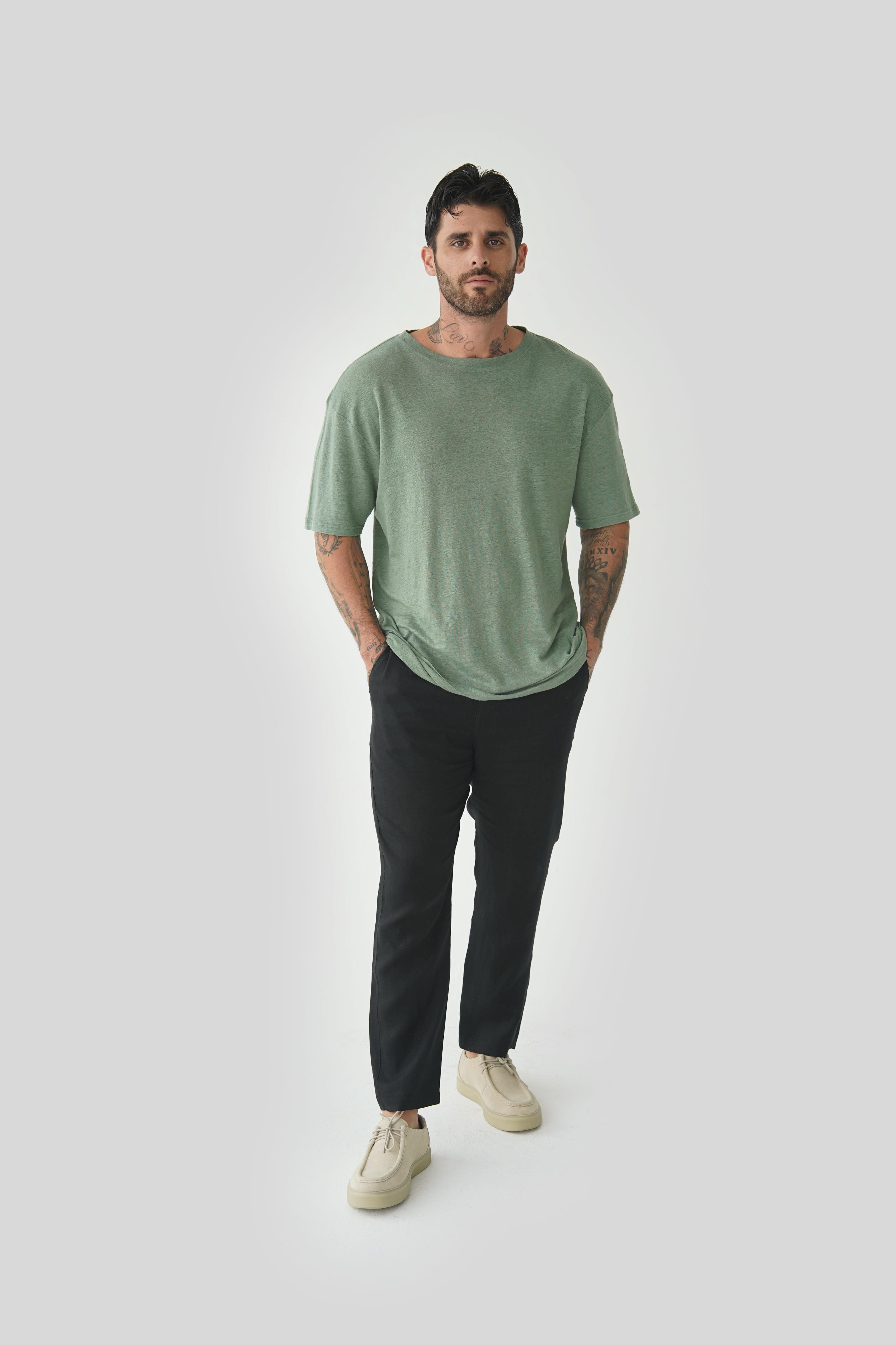 The Linen T-Shirt Oversized: Safari 3-Pack
