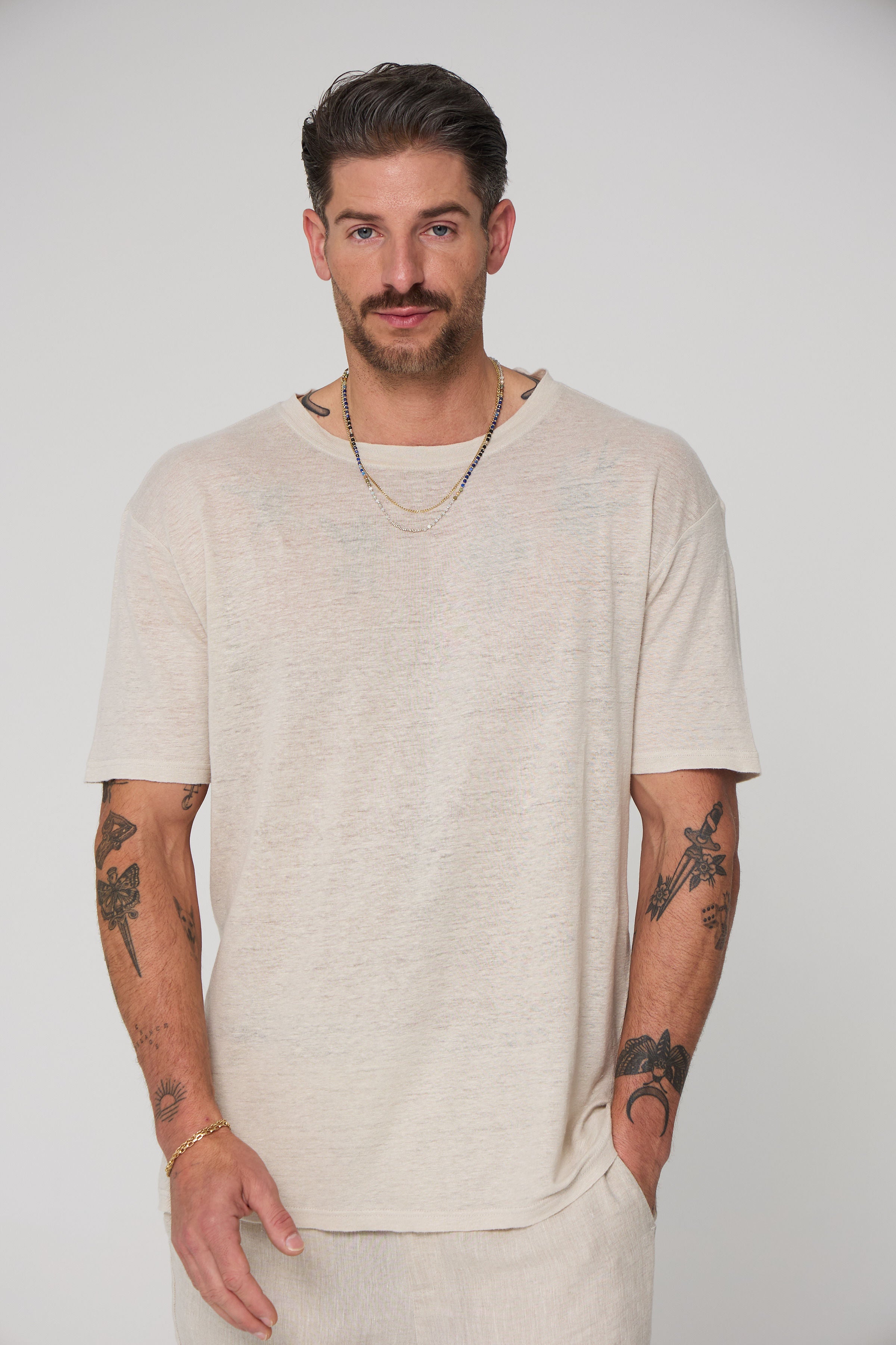 The Linen T-Shirt Oversized: Safari 3-Pack