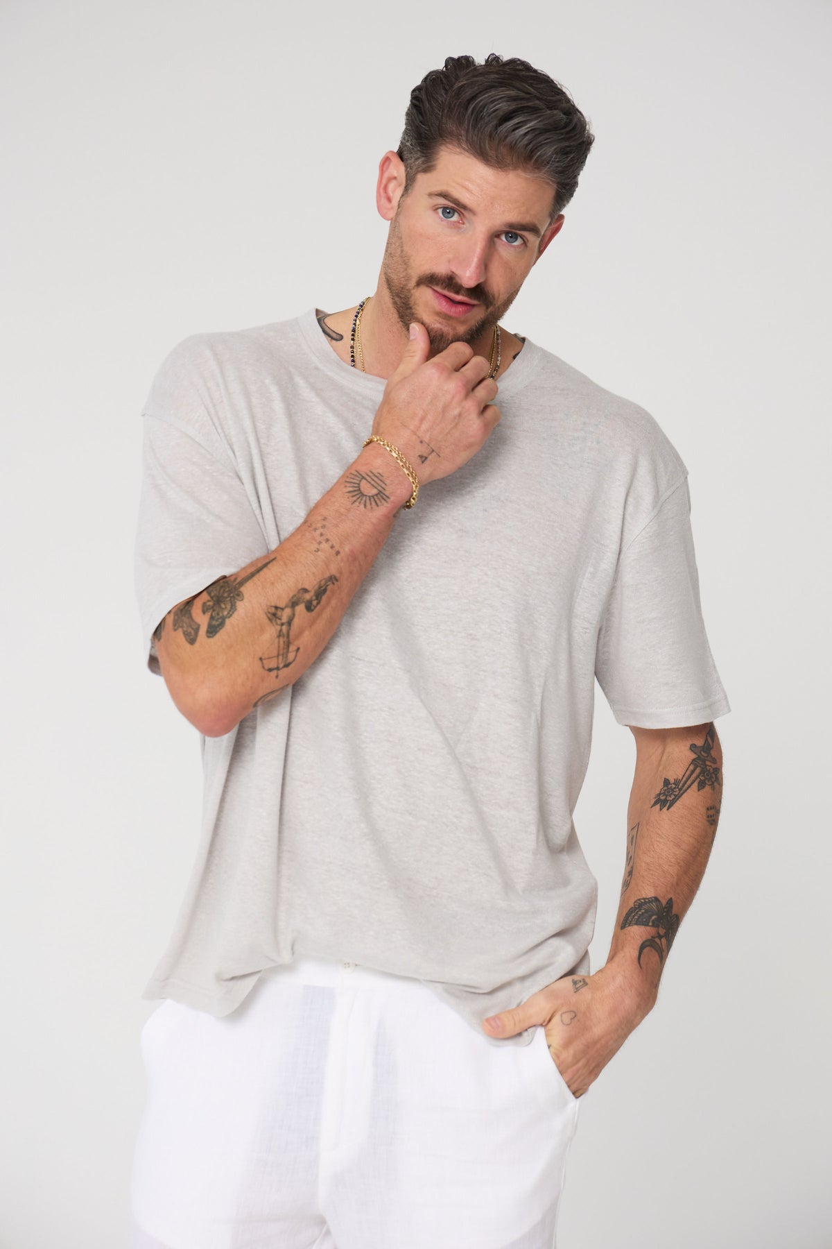 The Linen T-Shirt Oversized: Neutrals 3-Pack