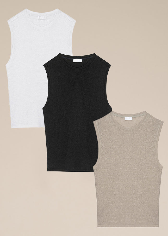 The Melrose Tank Top: Neutrals 3-Pack