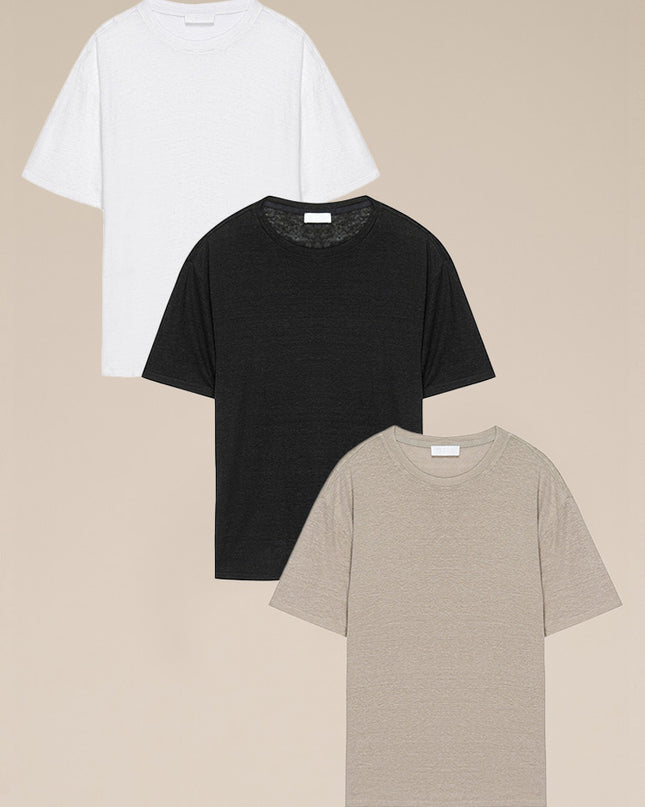 The Linen T-Shirt: Neutrals 3-Pack